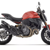 Arrow Racing DARK Titanium Round-Sil Racing Silencers (Upper + Lower) | Ducati | Monster 890 V2 (2026)
